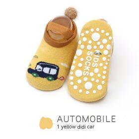 Children's Non-slip Dispensing Cartoon Toddler Socks (Option: Yellow Didi Car-M)