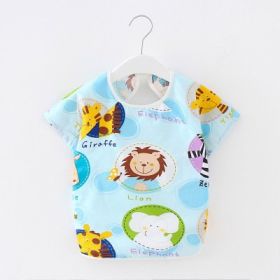 Baby Dinner Coverall Bib Spring And Autumn Long Sleeve Apron (Option: Short Sleeve Animal Avatar-110cm)