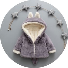Children Thick Small Tail Faux Fur Coat (Option: Gray-120cm)
