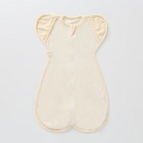 Baby Sleeping Bag Surrender Breathable Dual-use Newborn Organic Cotton Anti-kicking Blanket Leggings Swaddling Anti-startle (Option: Yellow Edge-L)