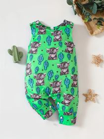 Shoulder Button Adjustable One-piece Romper (Option: Green FNZ041E-90)