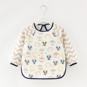 Baby Dinner Coverall Bib Spring And Autumn Long Sleeve Apron (Option: Long Sleeve Fox Lion Brothers-120cm)