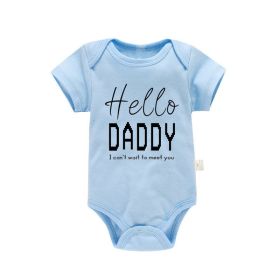 Pure Cotton Baby Triangle Rompers Short Sleeve (Option: PF0446 Blue 1-9M)