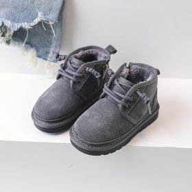 Fashion Thickened Warm Cotton Shoes (Option: Gray-28)