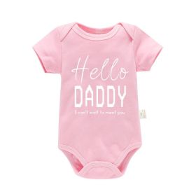 Pure Cotton Baby Triangle Rompers Short Sleeve (Option: PF0446 Pink 2-9M)