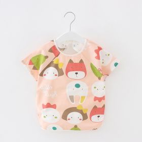 Baby Dinner Coverall Bib Spring And Autumn Long Sleeve Apron (Option: Short Sleeve Fox-90cm)