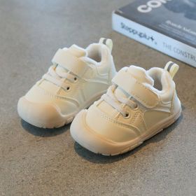 Breathable Baby Girl Baby Soft-soled Toddler Shoes (Option: Beige-18 Yards)