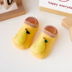 Japanese And Korean Style Extra Thick Fluffy Loop Cartoon Stereo Room Socks (Option: Pear-L)