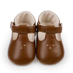 Indoor Non-slip Baby Rubber Sole Toddler Shoes (Option: Brown-13cm)