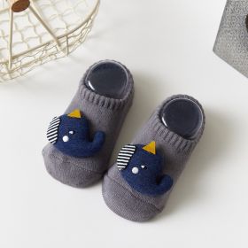 Japanese And Korean Style Extra Thick Fluffy Loop Cartoon Stereo Room Socks (Option: Plain Terry Dolphin-L)