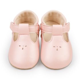 Indoor Non-slip Baby Rubber Sole Toddler Shoes (Option: Pink-13cm)