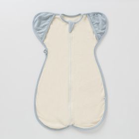 Baby Sleeping Bag Surrender Breathable Dual-use Newborn Organic Cotton Anti-kicking Blanket Leggings Swaddling Anti-startle (Option: Blue Edge-L)