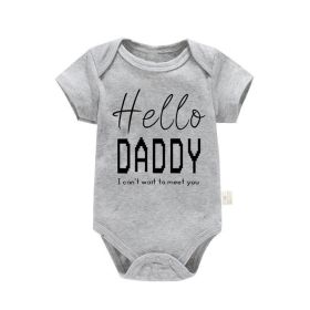 Pure Cotton Baby Triangle Rompers Short Sleeve (Option: PF0446 Gray 1-9M)