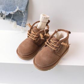 Fashion Thickened Warm Cotton Shoes (Option: Camel-23)