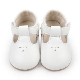 Indoor Non-slip Baby Rubber Sole Toddler Shoes (Option: White-13cm)
