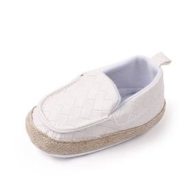 New Baby Soft Bottom Non-slip Toddler Shoes (Option: White-13cm)