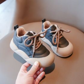 Fleece-lined Thickened Children's Sneaker Thick Bottom (Option: Black-28)