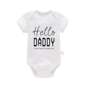 Pure Cotton Baby Triangle Rompers Short Sleeve (Option: PF0446 White-9M)