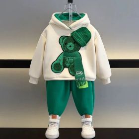 Boys' And Girls' Suit Fashionable Children's Clothing Spring And Autumn Sports Sweater (Option: Apricot-120cm)