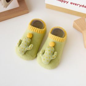 Japanese And Korean Style Extra Thick Fluffy Loop Cartoon Stereo Room Socks (Option: Cactus-L)