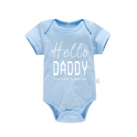 Pure Cotton Baby Triangle Rompers Short Sleeve (Option: PF0446 Blue 2-9M)