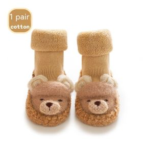 Thickened Baby Walking Floor Socks Cartoon Anti Slip (Option: Yellow-L)