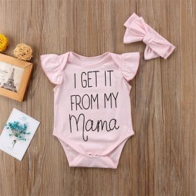 Baby Romper Hair Band 2-piece Set (Option: Pink-70cm)