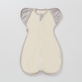 Baby Sleeping Bag Surrender Breathable Dual-use Newborn Organic Cotton Anti-kicking Blanket Leggings Swaddling Anti-startle (Option: Gray Edge-L)