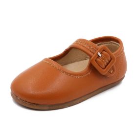 Children's Leather Shoes Candy Color Soft Bottom Cute Princess (Option: Siberian Hazelnut Brown-31)