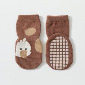 Baby Autumn And Winter Non-slip Glue Bottom Non-slip Socks Tube Socks (Option: Coffee Color-L Code)