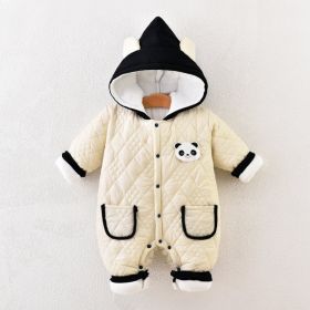 Cotton Padded Thickened Autumn And Winter Baby Jumpsuit (Option: Bear Black Head-90 Size 10 14 Months)