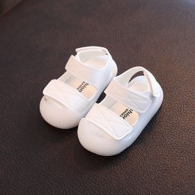 Boys And Girls Soft Bottom Breathable Non-slip Toddler Shoes (Option: White-17)