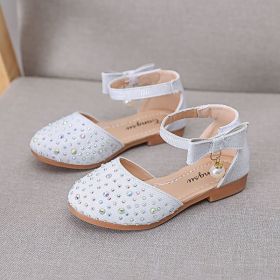 Spring And Summer New Girls' Sandals (Option: White-Size 23)
